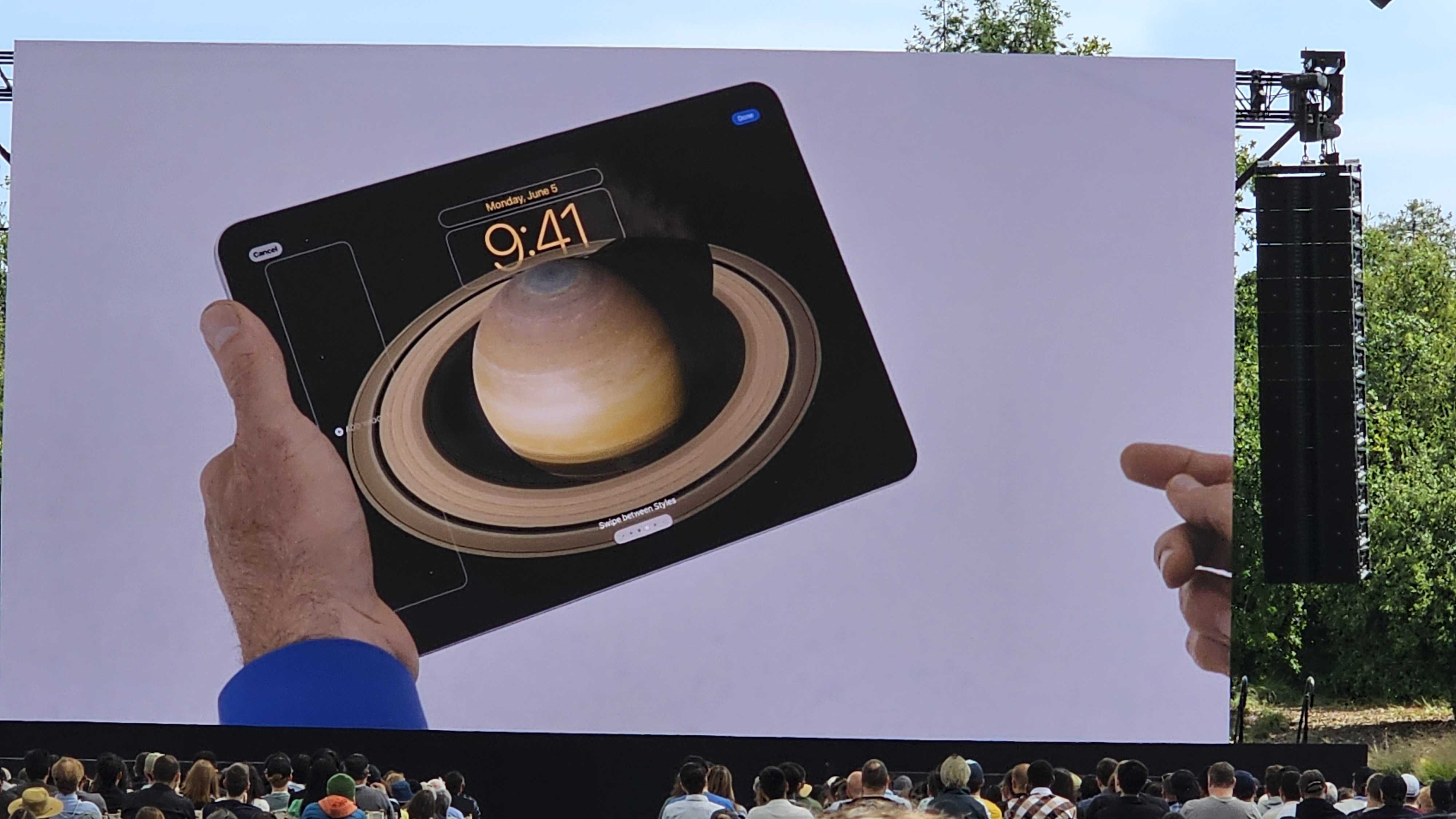 Astronomy wallpaper on new iPad OS at WWDC 2023